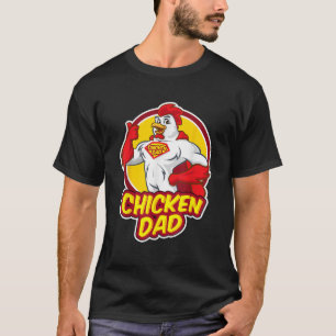 Camiseta Super Herói Engraçado Galinha Pai Pássaro Galo Ele