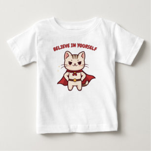 Camiseta Super-herói Gato Acredite em Si Mesmo