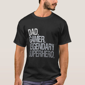 Camiseta Super-herói lendário do pai gamer