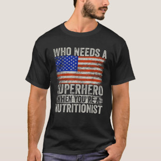 Camiseta Super Herói Nutricionista Engraçado Vintage Tee Fo
