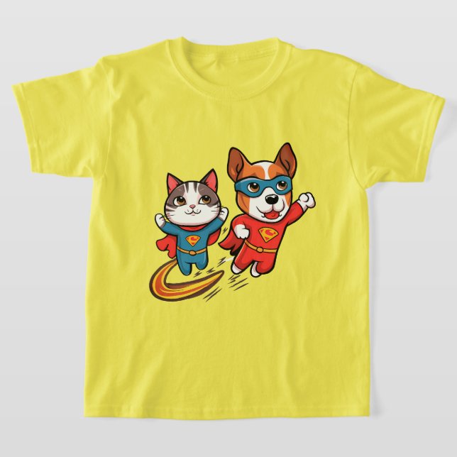 Camiseta Super Herói Pets Kids (Postura )
