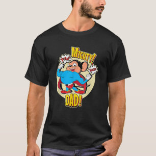 Camiseta Super-herói Rato poderoso Pai Pow Boom Pai Padre s
