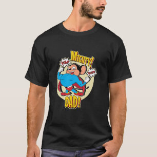 Camiseta Super-herói Rato poderoso Pai Pow Boom Pai Padre s