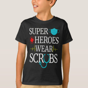 Camiseta Super Heróis Vestem Esfregões Enfermando Nentes Mé