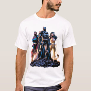 Camiseta Super-homem, Batman e Trindade Maravilha