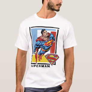 Camiseta Super-Homem com fundo colorido