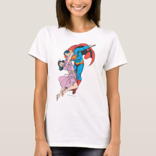 Camiseta Super-homem e Lois a Rosa