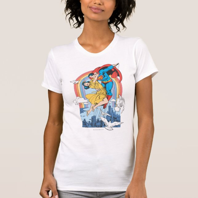 Camiseta Super-Homem e Lois em Amarelo (Frente)
