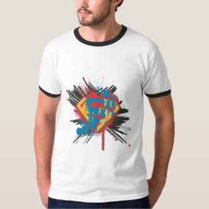 Camiseta Super-Homem Estilizado  Logotipo Splatter