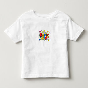 Camiseta Super Kid Colorida Estilo Quadrinhos para