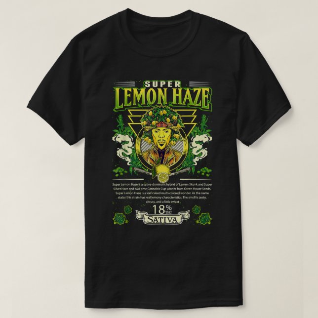 Camiseta Super Lemon Hazon Sativa Cross Lemon Skunk Super S (Frente do Design)