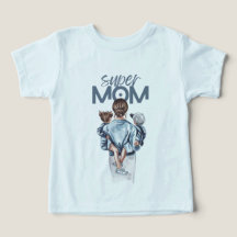 Super Mãe Azul Aquarela Arte de Mãe e Filhos
