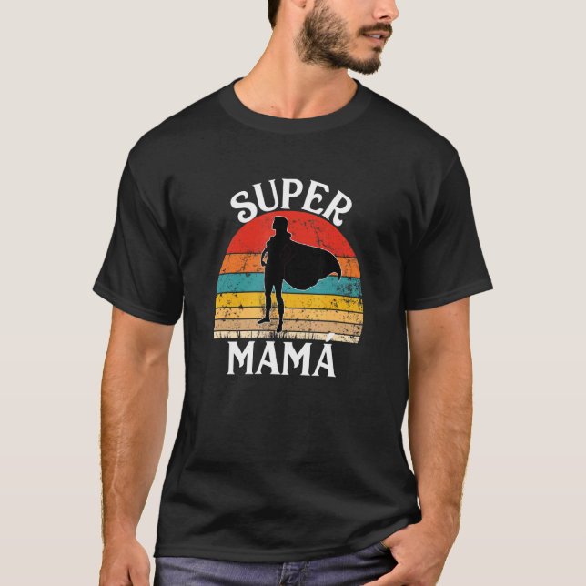 Camiseta Super Mãe Espanhola Mulher Heroína Com Capa (Frente)