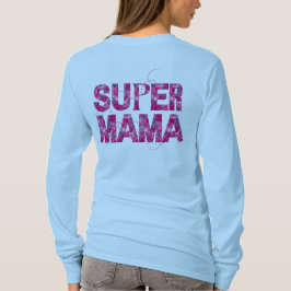 Camiseta Super Mãe Estilo Tipografia Floral
