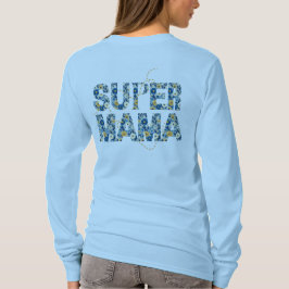 Camiseta Super Mãe Estilo Tipografia Floral