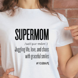 Camiseta Super-mãe Momlife Engraçado Bonito Presente de Dia