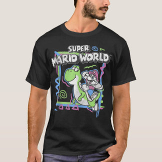 Camiseta Super Mario World Anos 90 Abstrato Nintendo Yoshi