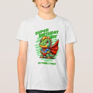 Camiseta Super Menino de Aniversário - Nome e Idad