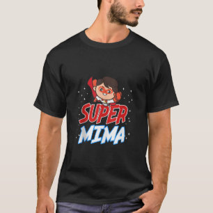 Camiseta Super Mima Superherói Funny Family Festa de Corres