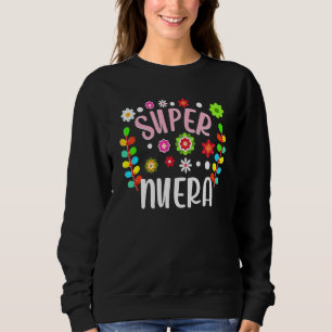 Camiseta Super Nora Espanhola Filha Em Lei Floral Mexicana