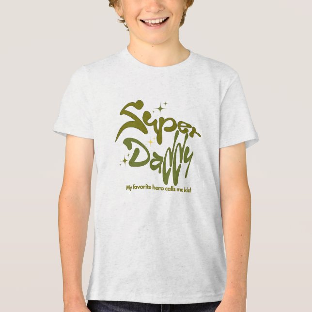 Camiseta Super Pai Herói para Crianças (Frente)