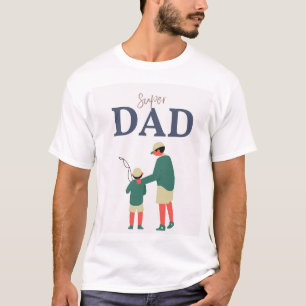 Camiseta Super Pai - Ligação Minimalista de Arte Entre Pai