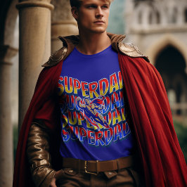 Camiseta Super Pai! Pais são Heróis Gráfico Multicolorido