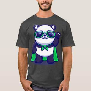 Camiseta Super Panda Bonita Vestindo Cartografia de Óculos