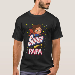 Camiseta Super Papa Funny Super Herói Família Dia da Mãe