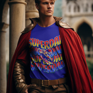 Camiseta Super Papai! Pais são Heróis Gráfico Multicolorido