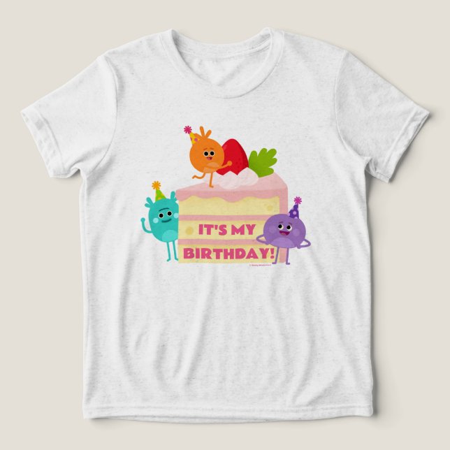 Camiseta Super Simples | Bumble Nums Birthday Cake (Design frontal)