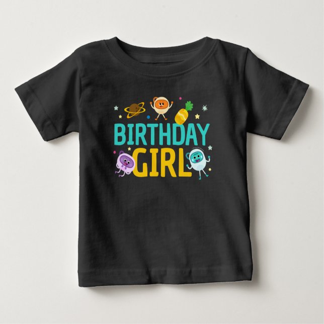 Camiseta Super Simples | Bumble Nums Space Birthday (Frente)
