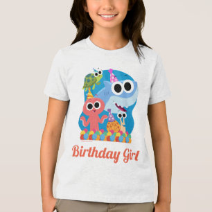 Camiseta Super Simples Finny, o Aniversário do Tubarão Co