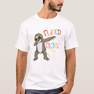 Camiseta Super Sloth Super-Herói Engraçado Movimento de Dan