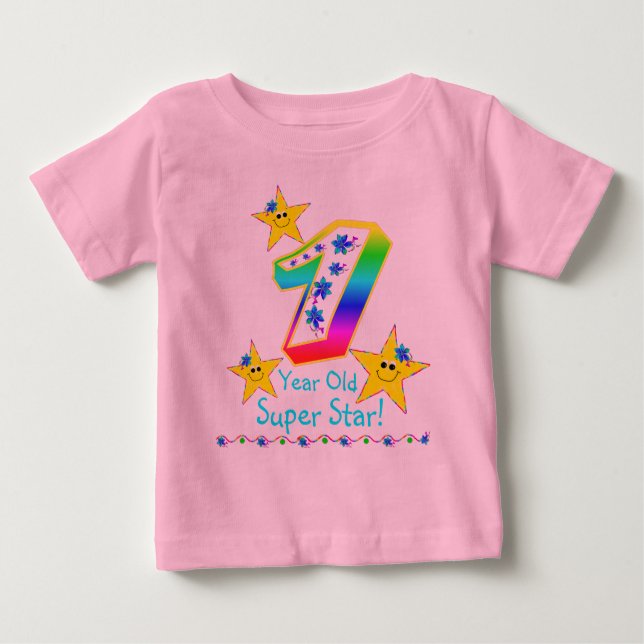 Camiseta Super Star de 1 ano (Frente)