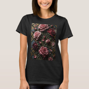 Camiseta Super Super Rosas Mosaico 3D design