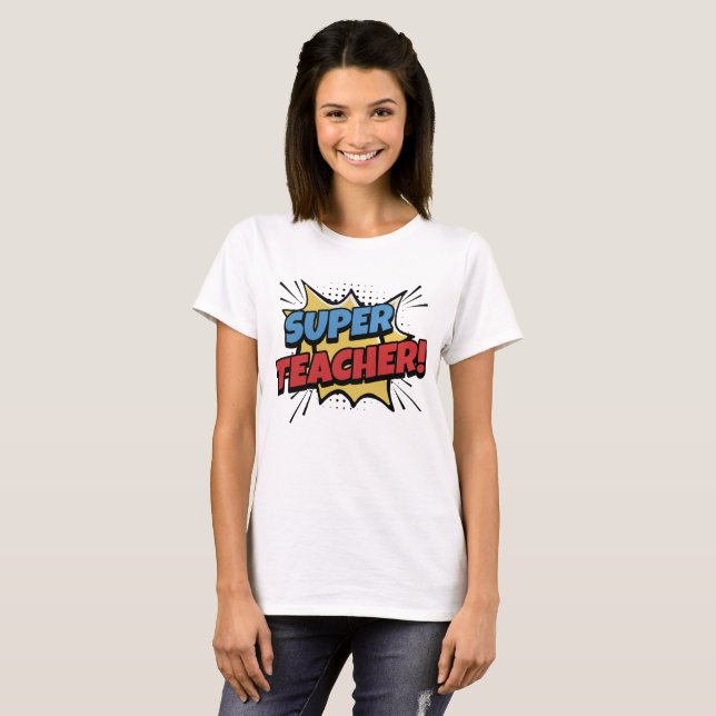 Camiseta Super Teacher Comic Style (Frente Completa)