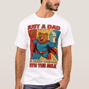 Camiseta Super Urso Pai Voando com Leite - Dia dos Pais