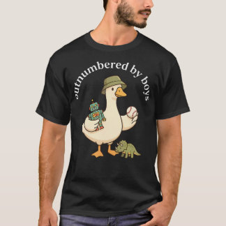 Camiseta Superada em Número pelos Meninos Família de Ganso