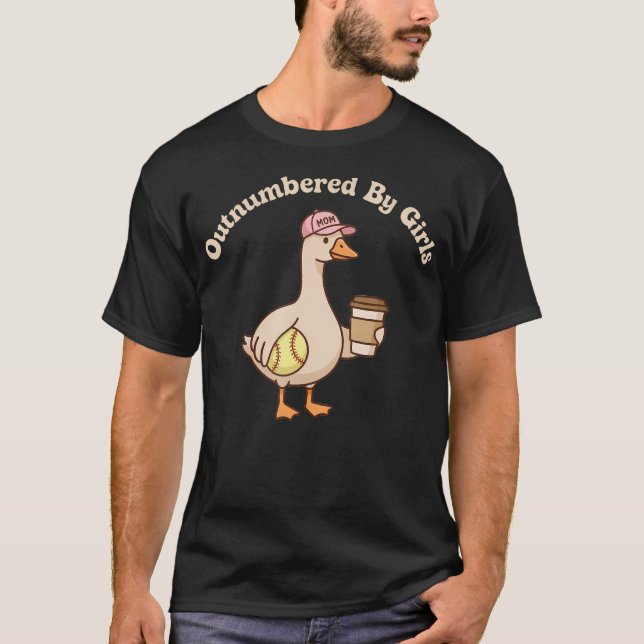 Camiseta Superadas em Número pelas Meninas Mãe Ganso Softbo (Frente)