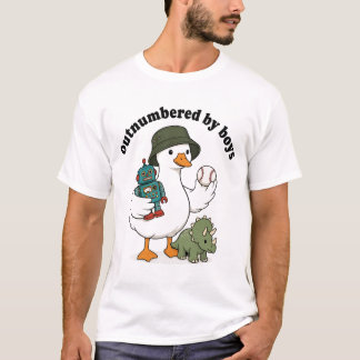 Camiseta Superadas em Número pelos Meninos no Dia das Mães