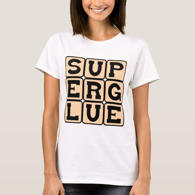 Camiseta Supercola, Adesivo Mágico (Frente)