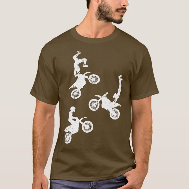 Camiseta Supercross Dirt Bike Stunes Bike Wheelie (Frente)