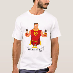 Camiseta Superdad com gêmeos - desenhos animados
