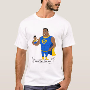 Camiseta Superdad e uma criança - desenho animado
