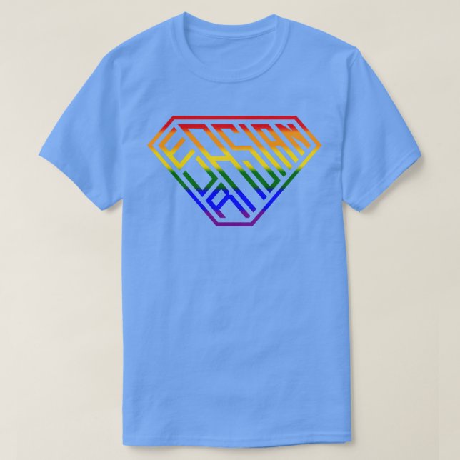 Camiseta SuperEmpoderado protetor Rainbow (Frente do Design)