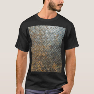 Camiseta Superfície metálica, fundo de textura refletora.
