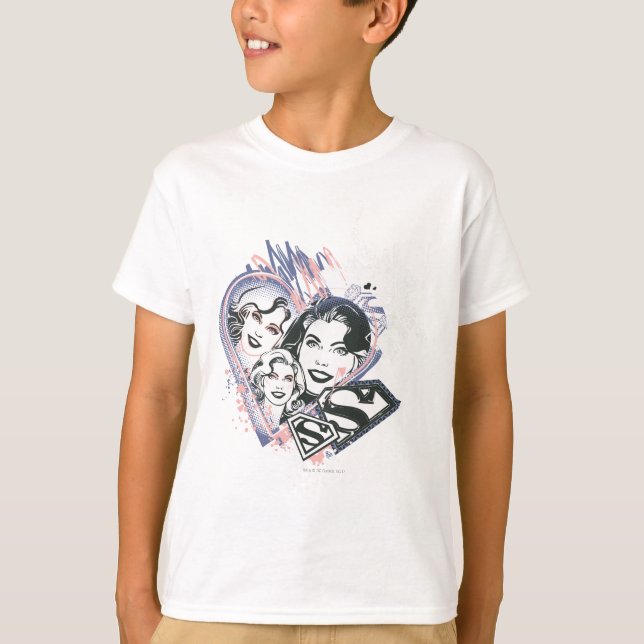 Camiseta Supergirl Face Collage (Frente)