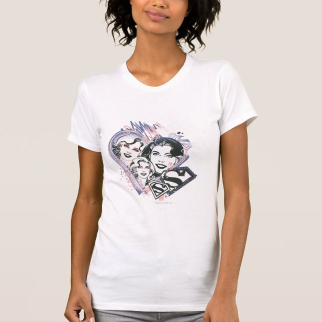Camiseta Supergirl Face Collage (Frente)