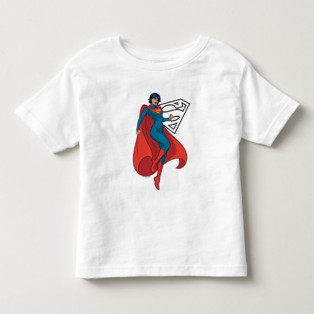 Camiseta Supergirl Hovering in Blue Suit (Frente)